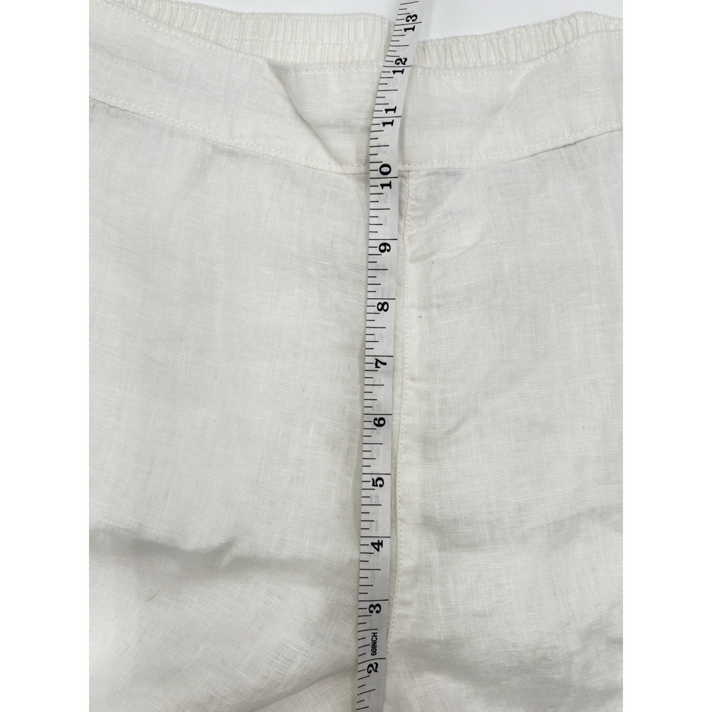 Calypso St. Barth Linen Embroidered Floral Wide Leg Pants White Women's L - Picture 9 of 9